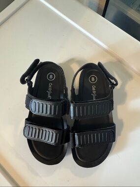 Cat & Jack Black Kids' Double-Strap Adjustable Sandals